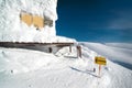 The building of the ski lift in the snow Royalty Free Stock Photo