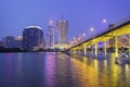 Building and the skyline of Macau city at night Royalty Free Stock Photo