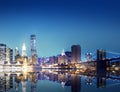 Building Skyscraper Panoramic Night New York City Concept Royalty Free Stock Photo