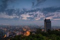 Building and skyscrapers in twilight time sunrise Royalty Free Stock Photo