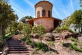 Building of small abandoned church in Montserrat rocks Royalty Free Stock Photo