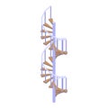 Building spiral staircase icon, isometric style