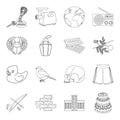 Building,sports, cooking and other web icon in outline style.history, space, education icons in set collection.