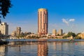 Building of 5 star Sofitel El Gezirah hotel on Nile riverbank in Cairo, Egypt Royalty Free Stock Photo