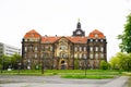 Building of the state government office (Sachsische Staatskanzlei) under cloudy sky.Dresden, Germany