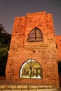 Building in stone old city Jaffa in Tel Aviv at night, Israel Royalty Free Stock Photo