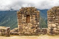 Building structure in Incas city of Machu Picchu in Peru Royalty Free Stock Photo