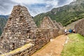 Building structure in Incas city of Machu Picchu in Peru Royalty Free Stock Photo