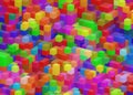 Building structure from multicolored cubes Royalty Free Stock Photo