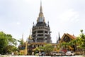 Building and stupa or chedi for thai people and foreign travelers travel visit and respect pray at Wat Tham Sua or tiger cave