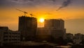 Building at sunset