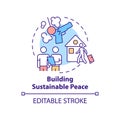 Building sustainable peace concept icon