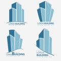 Building symbol set, architecture business illustration