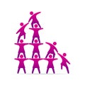 Building teamwork.. Group Teamwork Success. Female version. Royalty Free Stock Photo