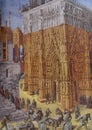 Building of the Temple of Jerusalem, 1470 by Jean Fouquet Royalty Free Stock Photo