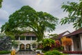 The building with three arches for the entrance. Kuching. Sarawak. Borneo. Malaysia.