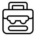 Building toolbox icon outline vector. Kit case