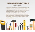 Building tools. Background for text. Construction, decoration, repair of houses, offices. Repair services. Tool kits. Sale, rent. Royalty Free Stock Photo