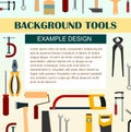 Building tools. Background for text. Construction, decoration, repair of houses, offices. Repair services. Tool kits. Sale, rent. Royalty Free Stock Photo