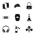 Building tools icons set, simple style Royalty Free Stock Photo