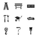Building tools icons set, simple style Royalty Free Stock Photo