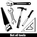 Building tools isolated set. Hand Tools (instruments) Kit.