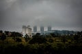 Building touching clouds