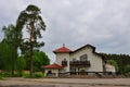 Building of the tourist center in in Polenov's memorial estate in Tula region, Russia