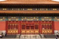 Building and tourists in Forbidden City in Beijing