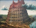 The building of the tower of Babel in Shinar Babylonia, 1568 painting by Pieter Bruegel the Elder Royalty Free Stock Photo