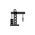 Building Tower Crane Flat Vector Icon Royalty Free Stock Photo