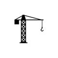 Building Tower Crane Flat Vector Icon Royalty Free Stock Photo