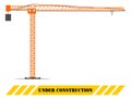 Building tower crane. Heavy equipment and machinery. Construction machine. Vector illustration. Royalty Free Stock Photo