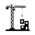 Building Tower crane icon - vector. Royalty Free Stock Photo