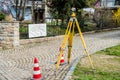 Building trade Surveying technology on a street