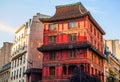 Building in traditional ancient Chinese style in center of Paris. Royalty Free Stock Photo