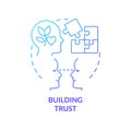 Building trust blue gradient concept icon