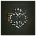 Building trust chalk icon