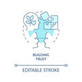 Building trust turquoise concept icon