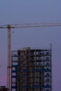 A building under construction and a crane Royalty Free Stock Photo