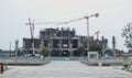 A building under construction at Dandi Kutir Salt Mount Museum, Gandhinagar, Gujarat, India