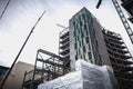 Building under construction in the new high tech district Downtown Docks of dublin Royalty Free Stock Photo