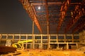 Building under construction, night scene Royalty Free Stock Photo