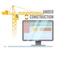 Building under construction web site vector background