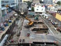 Building under construction with workers Royalty Free Stock Photo