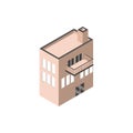 Building urban architecture balcony isometric style