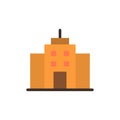 Building, User, Office, Interface Flat Color Icon. Vector icon banner Template