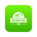 Building vacancy icon green vector