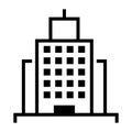 Building vector icon. Cityscape with skyscrapers business centers and modern offices hotels and townhouses. Royalty Free Stock Photo