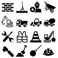 Building vector icon set. construction illustration sign collection. equipment symbol or logo. Royalty Free Stock Photo